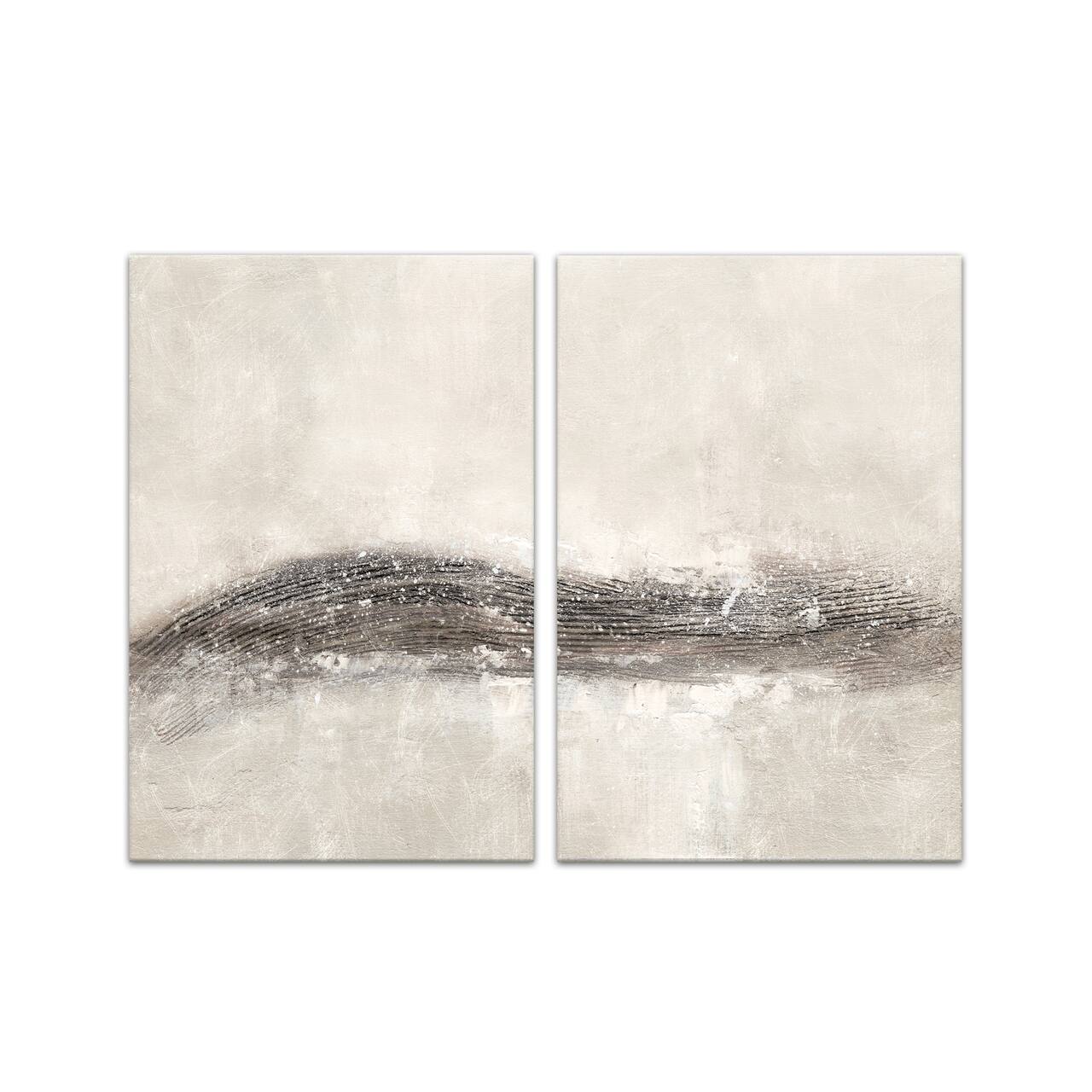 Shimmer Gray Abstracts 20" x 30" Canvas Wall Art - Set of 2